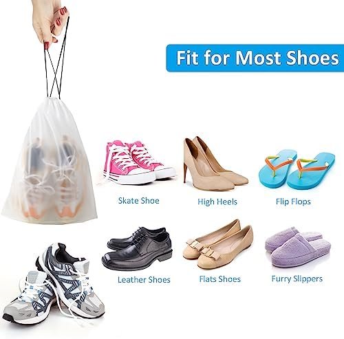 Clear Shoe Bags for Travel 10 PCS, 15.7" x 11.8" Drawstring Travel Shoe Bags for Packing, Waterproof Dustproof Portable Travel Shoe Storage Bag for Men and Women - Image 5