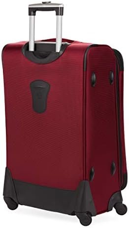 SwissGear Sion Softside Expandable Luggage, Burgundy, Checked-Medium 25-Inch - Image 8