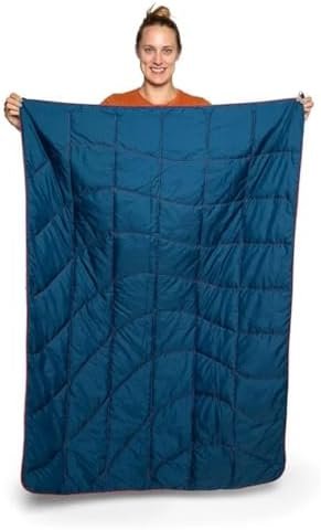 Rumpl The NanoLoft Puffy Blanket | Indoor Outdoor Camping Blanket for Traveling, Picnics, Beach Trips, Concerts | 38" x 52" | Deepwater, Travel - Image 5