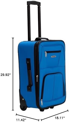 Rockland Journey Softside Upright Luggage Set,Expandable, Blue, 4-Piece (14/19/24/28) - Image 7