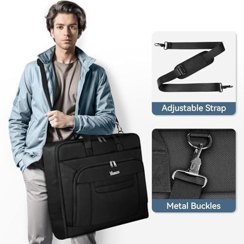 Mancro Garment Bags for Travel, Large Travel Suit Bag for Men Women with Shoulder Strap, Wrinkle Free Carry On Garment Bags for Hanging Clothes, Business Foldable Hanging Luggage Bag for Travel, Black - Image 5