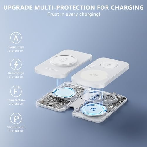 Wireless Charger for iPhone Devices-3 in 1 Portable Charger,Magnetic Travel Charger Dock Pad for iPhone15 14 13 12 pro max & Air Pods3/2/Pro & Apple Watch (with Adapter) - Image 6