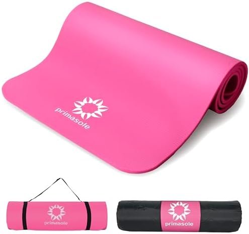 Primasole 1/2 Thick Exercise Mat with Carry Strap & Case Mat for Yoga Pilates Fitness at Home and Gym 72" L x 24" W