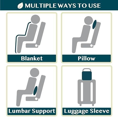 PAVILIA Travel Blanket Airplane Compact with Bag, Soft Packable Plane Blanket Kids Adults, Portable Camping Flight Essentials, Travelers Gifts Accessories, Luggage Backpack Strap, 65x40 Navy Blue - Image 9