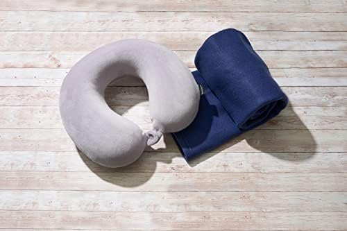 Brookstone Travel Blanket with Foot Pocket and Packing Case - Lightweight Portable Fleece Blanket for Vacations, Airplanes, Trains, Buses, and Cars, Black - Image 4