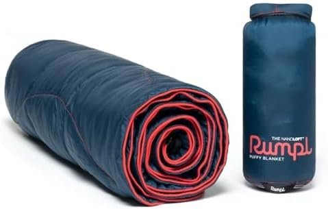 Rumpl The NanoLoft Puffy Blanket | Indoor Outdoor Camping Blanket for Traveling, Picnics, Beach Trips, Concerts | 38" x 52" | Deepwater, Travel - Image 2