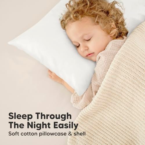 Toddler Pillow with Pillowcase - 13x18 My Little Dreamy Pillow, Organic Cotton Toddler Pillows for Sleeping, Kids Pillow, Travel Pillows, Mini Pillow, Nursery Pillow, Toddler Bed Pillow (Soft White) - Image 7