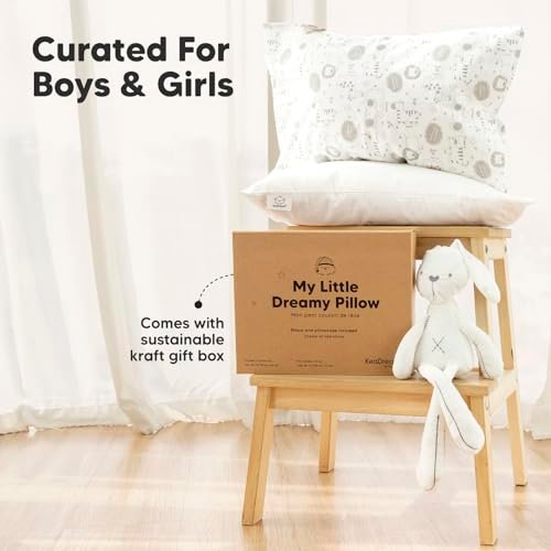 Toddler Pillow with Pillowcase - 13x18 My Little Dreamy Pillow, Organic Cotton Toddler Pillows for Sleeping, Kids Pillow, Travel Pillows, Mini Pillow, Nursery Pillow, Toddler Bed Pillow (Soft White) - Image 9