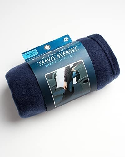 Brookstone Travel Blanket with Foot Pocket and Packing Case - Lightweight Portable Fleece Blanket for Vacations, Airplanes, Trains, Buses, and Cars, Black - Image 5