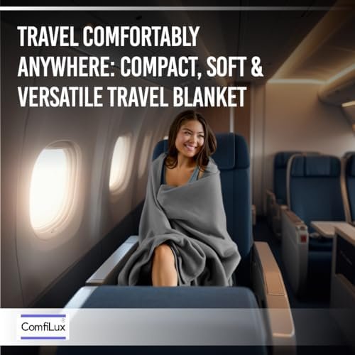 Compact Airplane Soft Travel Blanket - Multipurpose Accessory for Travel - Versatile Travel Organizer with Bag - Small Enough for Plane, Car, Camping & Home! - Image 2