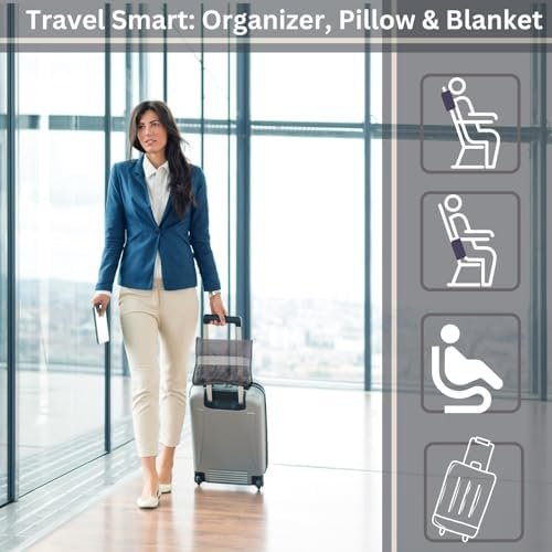 Compact Airplane Soft Travel Blanket - Multipurpose Accessory for Travel - Versatile Travel Organizer with Bag - Small Enough for Plane, Car, Camping & Home! - Image 9