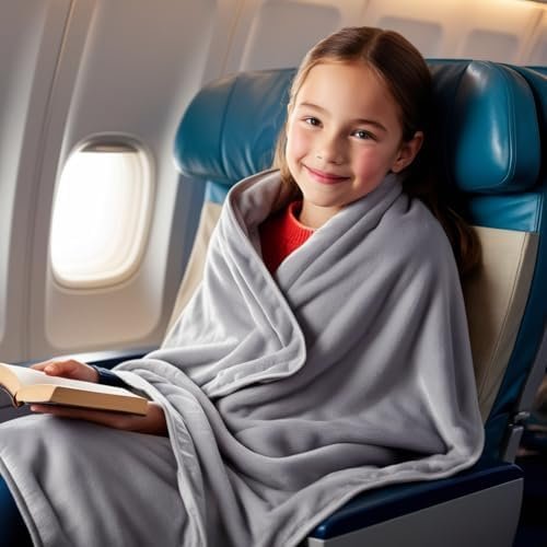 Compact Airplane Soft Travel Blanket - Multipurpose Accessory for Travel - Versatile Travel Organizer with Bag - Small Enough for Plane, Car, Camping & Home! - Image 3
