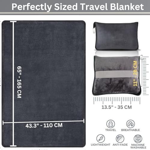 Compact Airplane Soft Travel Blanket - Multipurpose Accessory for Travel - Versatile Travel Organizer with Bag - Small Enough for Plane, Car, Camping & Home! - Image 6