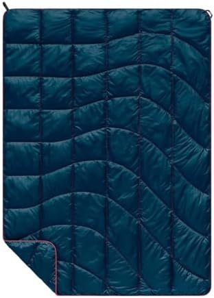 Rumpl The NanoLoft Puffy Blanket | Indoor Outdoor Camping Blanket for Traveling, Picnics, Beach Trips, Concerts | 38" x 52" | Deepwater, Travel