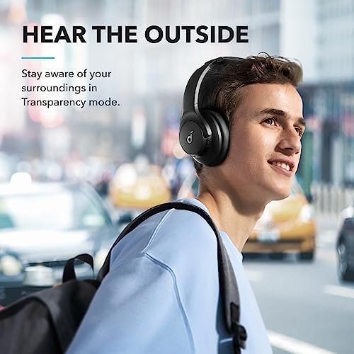 Soundcore by Anker Q20i Hybrid Active Noise Cancelling Headphones, Wireless Over-Ear Bluetooth, 40H Long ANC Playtime, Hi-Res Audio, Big Bass, Customize via an App, Transparency Mode - Image 6