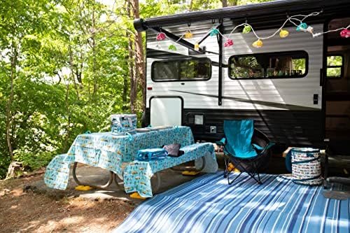 Camco Life is Better at The Campsite LED Party Lights - Includes an 8-Foot Stand with (10) Lights - Features Retro Travel Trailers (42652) - Image 7