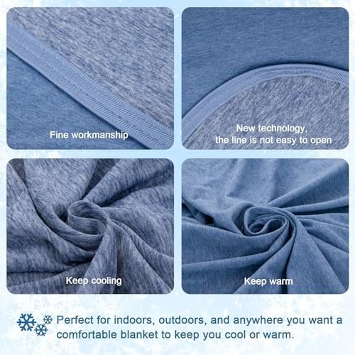 CHOSHOME Cooling Blanket for Hot Sleepers Lightweight Summer Cold Thin Blankets for Sleeping, Hot Flashes Night Sweats, Soft Blanket for Bed, Throw Size, Blue - Image 5