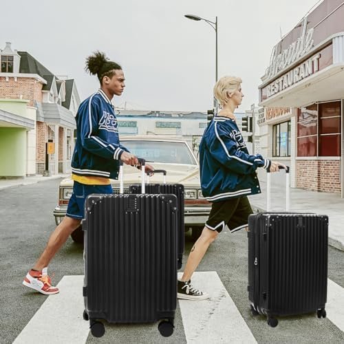 3-Piece Expandable Luggage Set Suitcase in Classic Black -Double Wheel Stability & Secure TSA Locks(20in24in28in) - Image 2