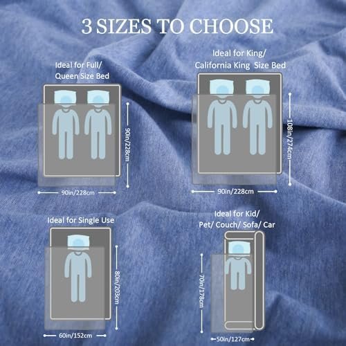 CHOSHOME Cooling Blanket for Hot Sleepers Lightweight Summer Cold Thin Blankets for Sleeping, Hot Flashes Night Sweats, Soft Blanket for Bed, Throw Size, Blue - Image 6