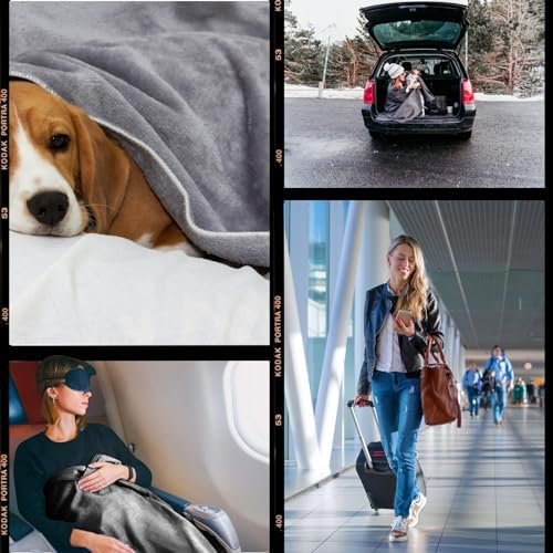 Compact Airplane Soft Travel Blanket - Multipurpose Accessory for Travel - Versatile Travel Organizer with Bag - Small Enough for Plane, Car, Camping & Home! - Image 8