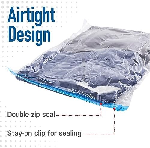 Spacesaver Premium Travel Roll-Up Storage Bags with Double-Zip Seal and Triple-Seal Turbo Valve, Get 80% More Storage - Space Saver Bags for Travel - Compression Bags for Travel (Travel 8 Pack) - Image 4