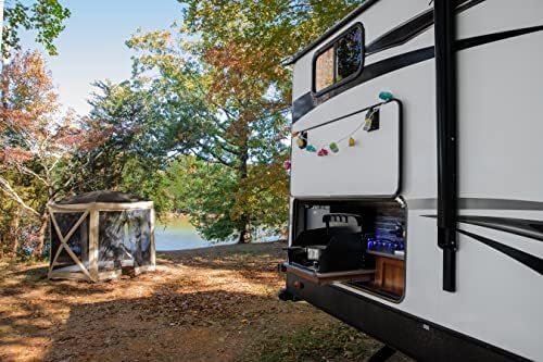 Camco Life is Better at The Campsite LED Party Lights - Includes an 8-Foot Stand with (10) Lights - Features Retro Travel Trailers (42652) - Image 6