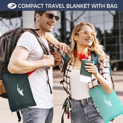 NOWWISH Travel Blanket Airplane Compact with Bag - Premium Soft 2 in 1 Airplane Blanket Pillow,Travel Essentials on Airplane, Camping, Car - Image 6