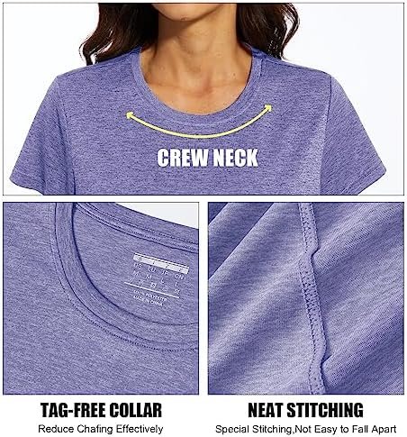 MAGCOMSEN Women's Short Sleeve Quick Dry T-Shirts Wicking Moisture Workout Athletic Running Shirts - Image 4