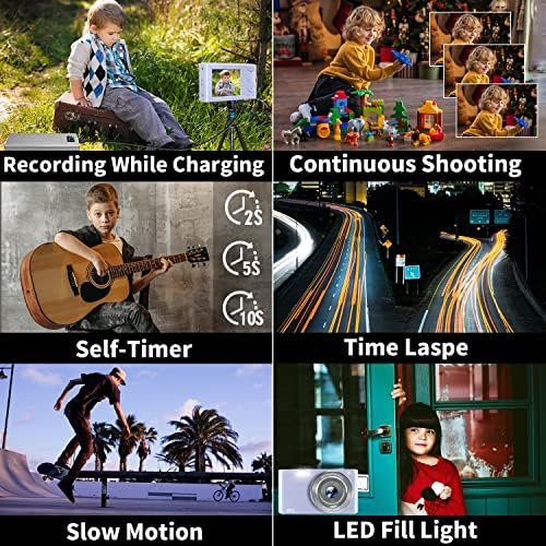 Digital Camera Cheap, 4K 44MP Kids Camera with 32GB SD Card, 2.4 Inch Point and Shoot Camera with 16X Digital Zoom, Compact Camera for Kids Teens Boys Girls Adults Students Seniors(Purple3) - Image 7